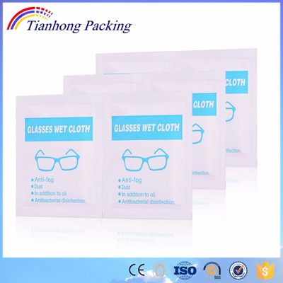 Sacs en papier laminé en feuille d'aluminium de qualité alimentaire pour lunettes/écrans/serviettes de nettoyage de lentilles
