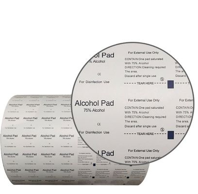 Papier en feuille d'aluminium médical pour lingettes antiseptiques à base d'alcool en 1 à 9 couleurs