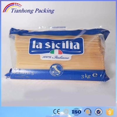 Impression personnalisée sac d'emballage en plastique transparent à base de farine de macaroni et de pâtes de spaghetti