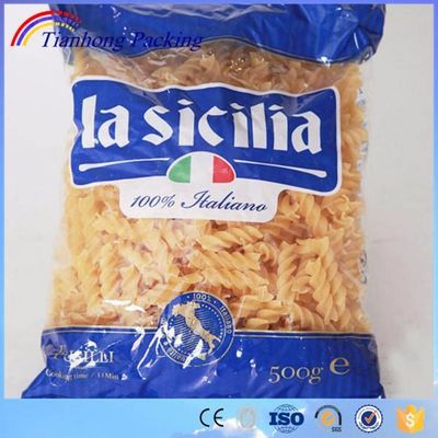 Impression personnalisée sac d'emballage en plastique transparent à base de farine de macaroni et de pâtes de spaghetti