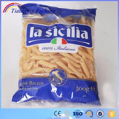 Impression personnalisée sac d'emballage en plastique transparent à base de farine de macaroni et de pâtes de spaghetti