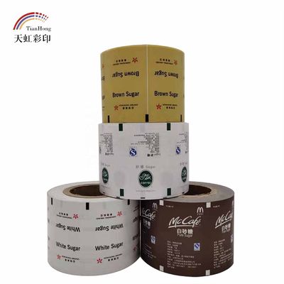 Papier en PE pour tube de sucre, édulcorant, sachet d'emballage en couleur personnalisée