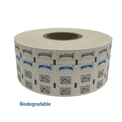 Papier d'emballage sur mesure imprimé en poudre de sucre à base de sachets avec revêtement PE d'un seul côté