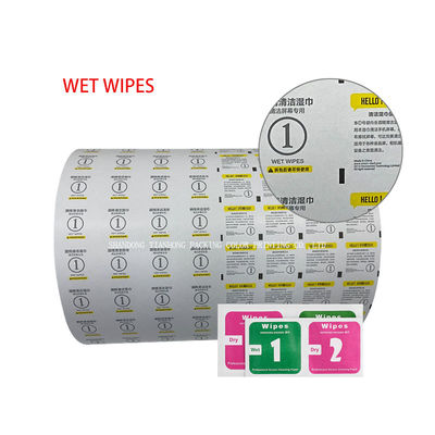 Exemple de rouleaux de film en feuille d'aluminium imperméable à l'eau pour emballage de tampons de préparation de l'alcool 73/83/103G