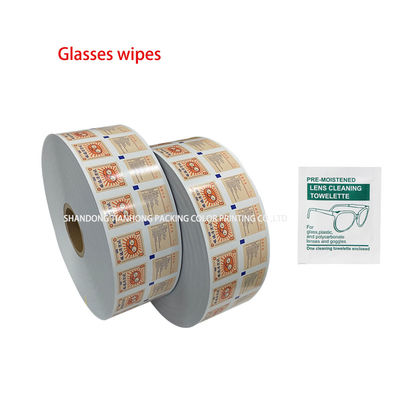 Enveloppe à 75% de tampons à alcool en papier laminé en papier d'aluminium avec impression flexographique