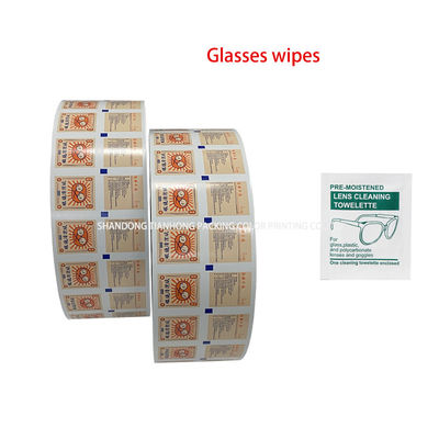 Enveloppe à 75% de tampons à alcool en papier laminé en papier d'aluminium avec impression flexographique
