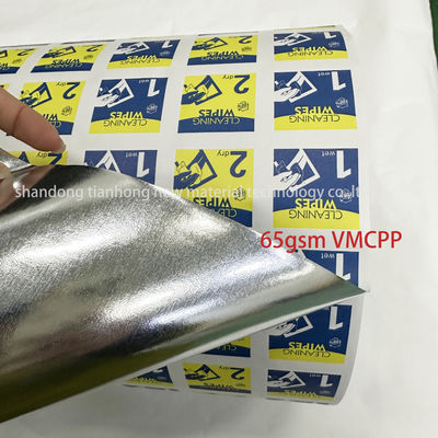 65 grammes de papier VMCPP/Aluminium pour les lingettes de nettoyage 30-1100 mm Largeur 0-9 Couleur d'impression